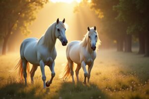 Pureté des Chevaux Andalous Blancs