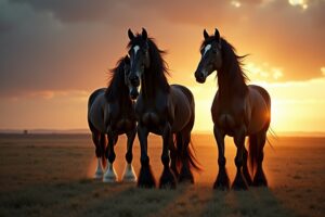 Majestueux Chevaux Frisons Noirs